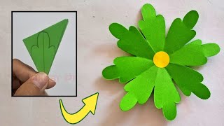 Paper Flower Making Step by Step  8 Petal Paper Flower making Idea  DIY Paper Flower Bunga Kertas [upl. by Kidder371]