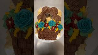 I ❤️ basketweave piping cake cakedecorating fall [upl. by Eldrid]