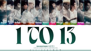 LYRICS가사 SEVENTEEN 세븐틴  1 TO 13 12th Mini Album SPILL THE FEELSCOLORCODEDLYRICS [upl. by Levitan]