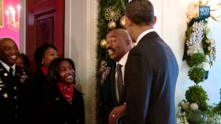 Obama Steve Harvey Surprise White House Visitors [upl. by Ahcire964]