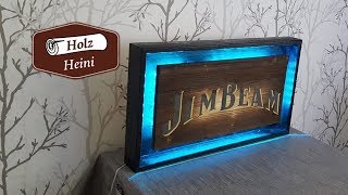 DIY  Rustikaler LED Schild mit Schrift  Einfach und schnell bauen [upl. by Absalom]