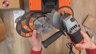 Unboxing Black amp Decker BEG220KA5 Angle Grinder 900W 5 Cutting Discs in Tool Box  Bob The Tool Man [upl. by Aehtrod]