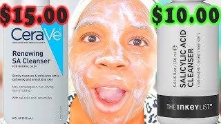 Cerave SA Cleanser vs Inkey List Salicylic Acid Cleanser [upl. by Annala]