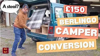 Berlingo Microcamper conversion for £150 Did I get a bargain Boot jump time [upl. by Ainerbas]