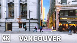 【4K】Downtown Vancouver Walk on weekend afternoon from Yaletown to Waterfront Binaural City Sounds [upl. by Ezarras]