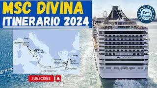 MSC DIVINA Itinerario 2024 Mediterraneo Orientale con Mykonos e Santorini [upl. by Jerroll]