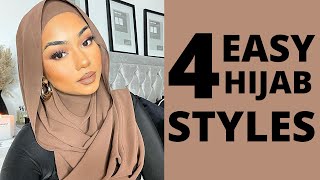 4 EASY HIJAB STYLES  TUTORIAL 2021 [upl. by Chivers]