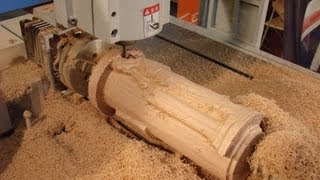 6090 CNC router machining a 4th A axis angel in oak [upl. by Yragerg100]