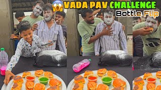 🔥Bottle Flip Eat Pava Pav Challenge 🤣 Vadapav Challenge 😡  Sohil Food World [upl. by Alleacim]