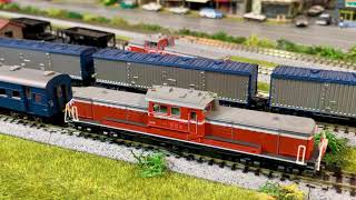 N Scale Layout  Kato amp Tomix DD51 Kato DE10 Tomix DD54 and Tomytec Sanyo and Nagoya Trams [upl. by Zeitler]