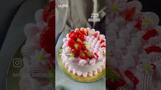 Vegan fresh strawberry Cake  vegan cake  strawberry cake anjalisbakehouse [upl. by Uyr]