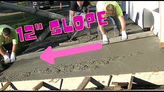 Pouring And Finishing Concrete With A Steep Slope [upl. by Denton]