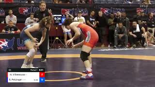 2023 Senior Nationals Areana Villaescusa vs Sydney Petzinger 53 KG Consolation Semifinal [upl. by Enilorac875]