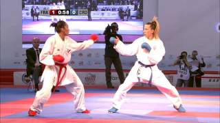 Ana LENARD vs Lucie IGNACE FINAL Female Kumite 61kg European Karate Championships 2015 [upl. by Devol816]