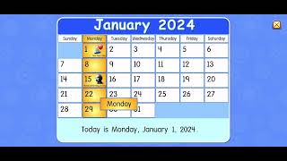 Starfall Make A Calendar January 2024 [upl. by Enotna]