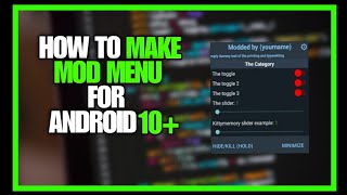 HOW TO MAKE MOD MENU ON ANDROID 1213 IN 2023 PART 1 [upl. by Tallulah]