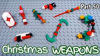 COOL LEGO WEAPONS you can build for your minifigures  Pt 50 CHRISTMAS [upl. by Tnayrb]