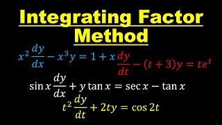 Lecture 6 Integrating Factor Method  Differential Equations [upl. by Yrro444]