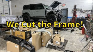 Rebuilding a wrecked 2021 Ford Bronco Part 1 Cutting up the Frame [upl. by Enilrek]