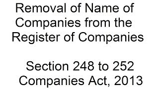 CA Final Corporate and Allied Laws  Removal of Name from the Register of Companies [upl. by Akeylah]