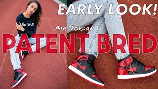 THE TOP JORDAN 1 OF 2021 AIR JORDAN 1 PATENT BRED REVIEW and HOW TO STYLE [upl. by Amy]