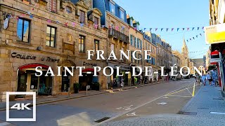 Autumn walking in the cozy town in France Brittany 🫶 SaintPolDeLéon  4K HDR 60fps [upl. by Oinota794]