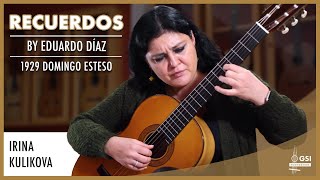 Irina Kulikova performs Eduardo Díazs quotRecuerdosquot on a 1929 Domingo Esteso guitar [upl. by Rtoip]