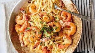 Makarona me karkaleca ne 15 min  Shrimp Pasta easy recipe [upl. by Ploch]