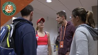 Alizé Cornet  Backstage after her victory against Agnieszka Radwanska  RolandGarros 2017 [upl. by Richella]