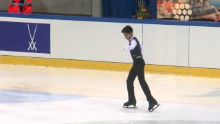 ISU 2014 Jr Grand Prix Dresden Men Short Program Donovan CARRILLO MEX [upl. by Sillsby]