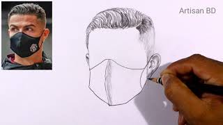 Drawing of Easy Cristiano Ronaldo  Draw Cr7 Football Player From Portugal  Ronaldo Marks Drawing [upl. by Nylrats]