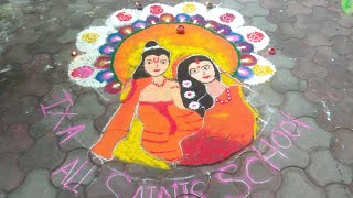 all saints school deep mahotsav viral diwali special rangoli rangoli compitition [upl. by Airdnal]