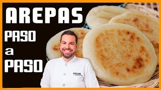 CÓMO hacer AREPAS Venezuela CON QUESO  Cesar Cocinero [upl. by Feilak]