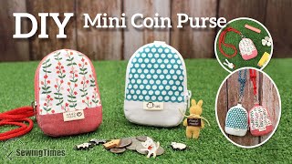 DIY Mini Coin Purse  Neck Wallet Pouch Bag Sewing Pattern amp Tutorial sewingtimes [upl. by Morry]