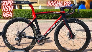 Pinarello DOGMA F12 DISC ZIPP 454 NSW THE FERRARI OF BIKES [upl. by Nyrtak521]