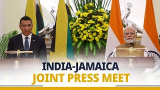 LIVE PM Modi and PM Andrew Holness of Jamaica attend the joint press meet [upl. by Wistrup969]