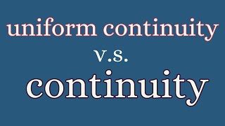 Real Analysis  Intro to uniform continuity [upl. by Imtiaz]