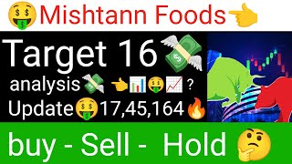 Mishtann Foods stock latest update Target 16🚀🤑 tomorrow analysis Mishtann Foods share latest update [upl. by Merkle]