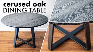 Building a CERUSED OAK Round Dining Table  How To  Woodworking amp Welding [upl. by Yuri]