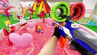 Nerf War  Amusement Park Battle 65 Nerf First Person Shooter [upl. by Griggs]