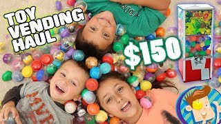 Emptying a Vending Machine w 150 to Spend Toy Haul  Donations FUNnel Vision Vlog [upl. by Yot]