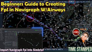 EASY Navigraph Flight plan WAirways  Import into Simbrief generate flight amp dwnload in plane [upl. by Oileve562]