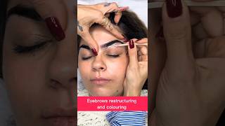 Eyebrows restructuring and colouring 26 juliedesigner eyebrow youtubeshorts ytshortsuk [upl. by Cassil75]