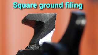 Square ground filing with double chisel bit file [upl. by Muscolo]