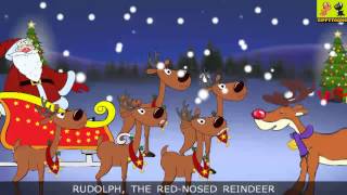 Rudolph The RedNosed Reindeer  Christmas Songs With Lyrics For Kids By ZippyToons [upl. by Amoihc944]