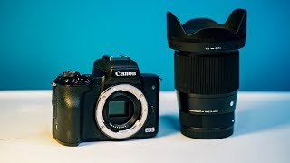 Best Lens for Canon M50 — Sigma 16mm 14 Review and Video Test [upl. by Zinnes795]