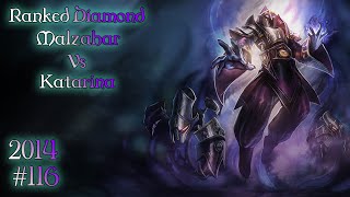 League of Legends LoL  Malzahar vs Katarina MID Ranked Solo Q Diamond  2014  116 [upl. by Mylan]