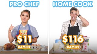 116 vs 11 Ramen Pro Chef amp Home Cook Swap Ingredients  Epicurious [upl. by Ecinrev]