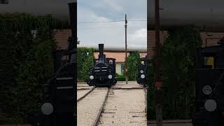 Steam train circle at Budapest Vasúttörténeti Park budapest hungary old retro railway [upl. by Aztiray757]