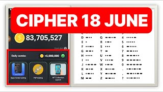 Hamster Kombat Daily Cipher Morse Code  18062024  Claim 1000000 Coins Task Reward [upl. by Sessler]